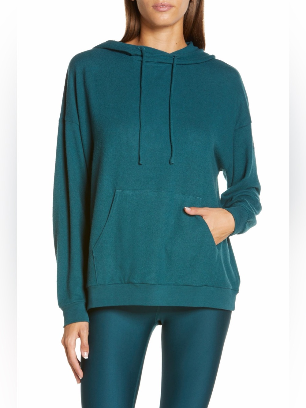 Alo Yoga Alolux Cozy Hoodie in Galactic Teal oversized M